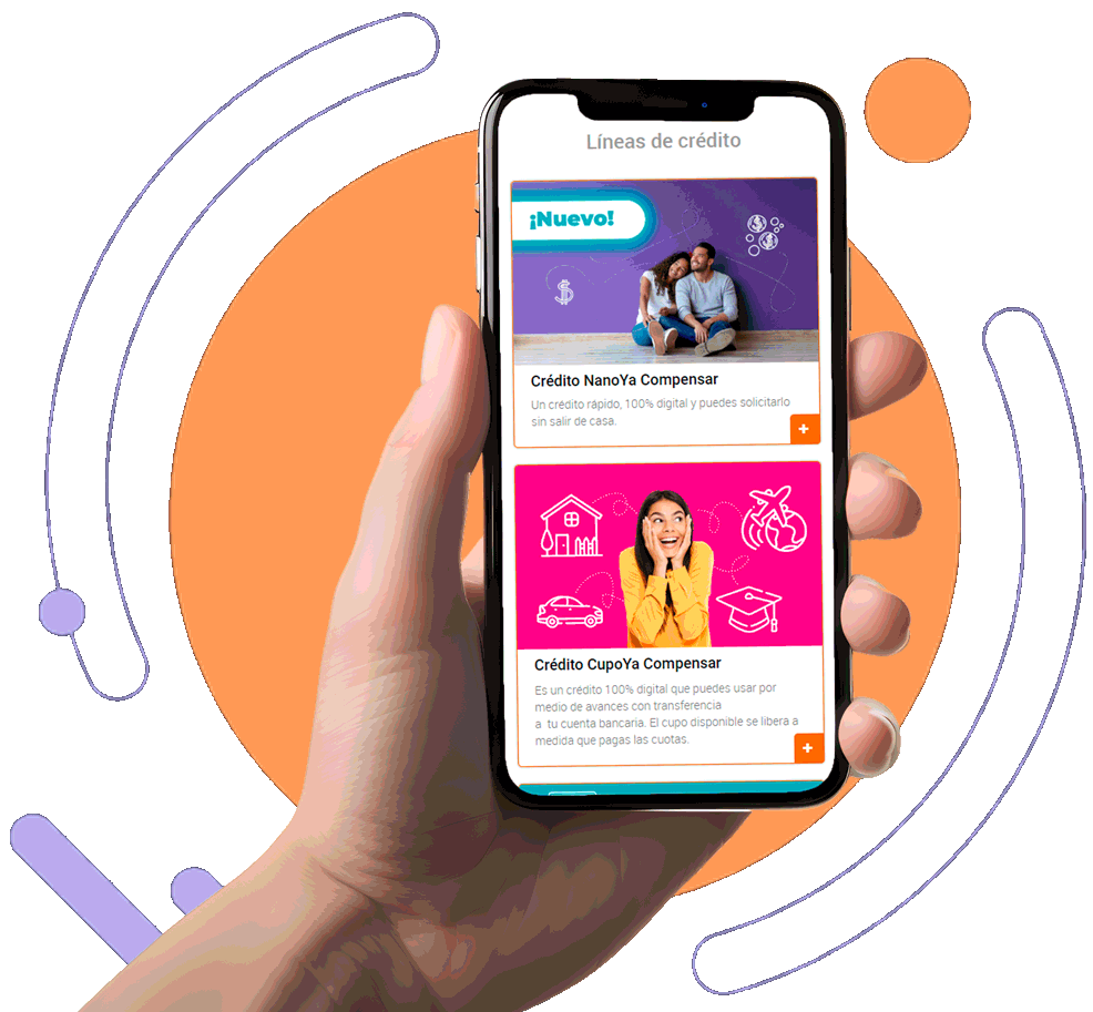Dispositivo celular con las líneas de crédito