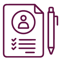 Icono hoja de papel con bolígrafo