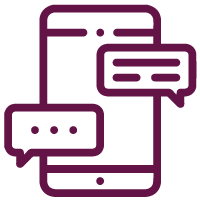 Icono celular con cajas de notificaciones